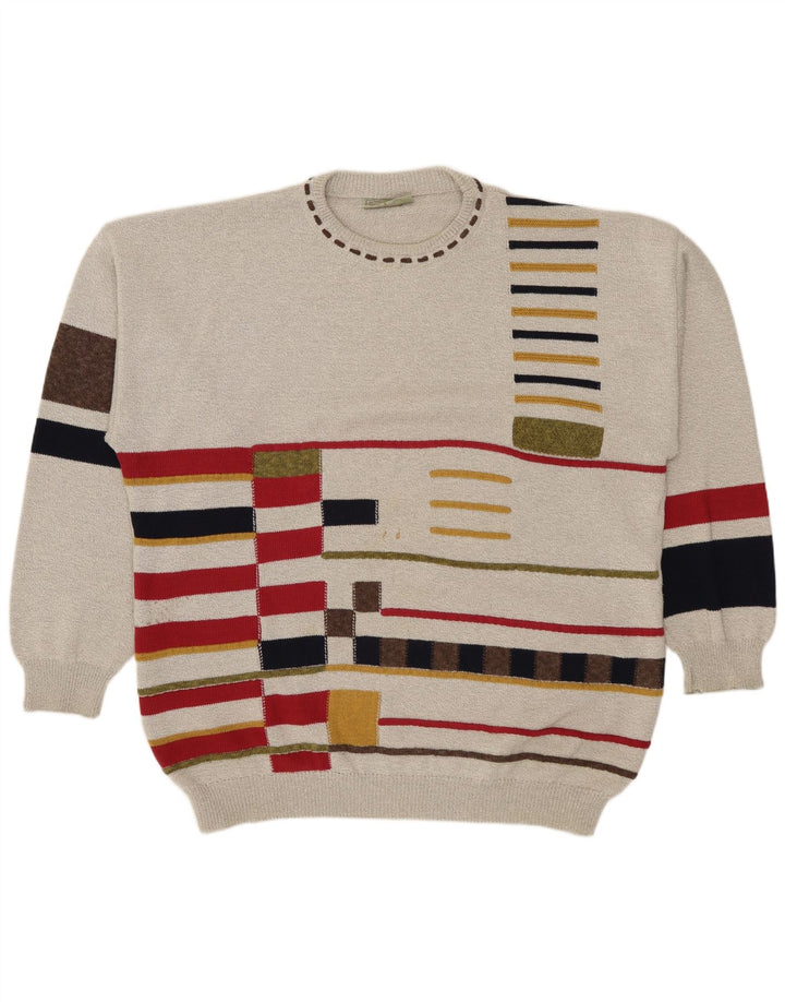 Ανδρικό πουλόβερ Conte Massimo Crew Neck Jumper 2XL Γκρι γεωμετρικό βαμβακερό