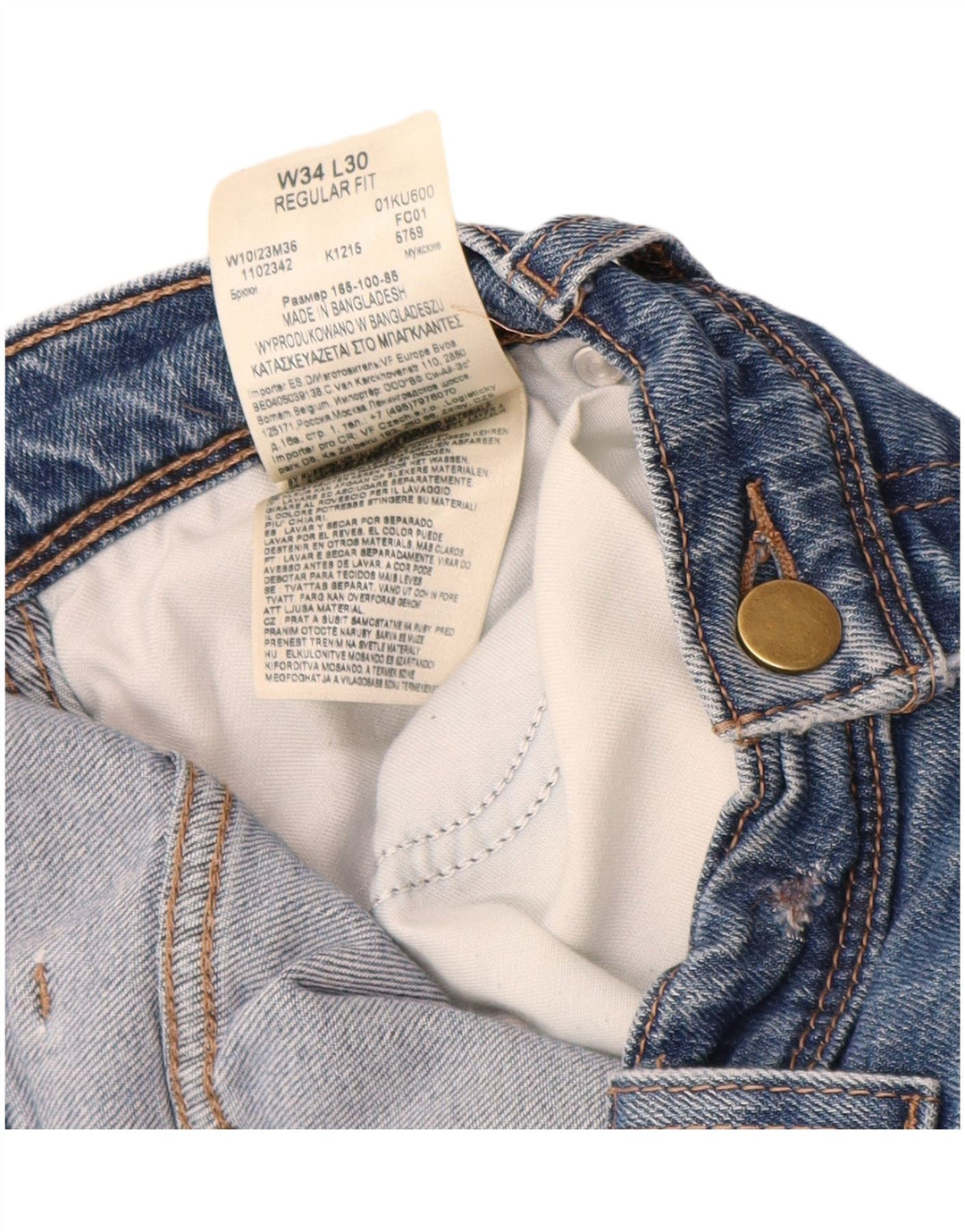 Ανδρικό τζιν WRANGLER Regular Fit ίσιο W34 L30 Μπλε βαμβακερό