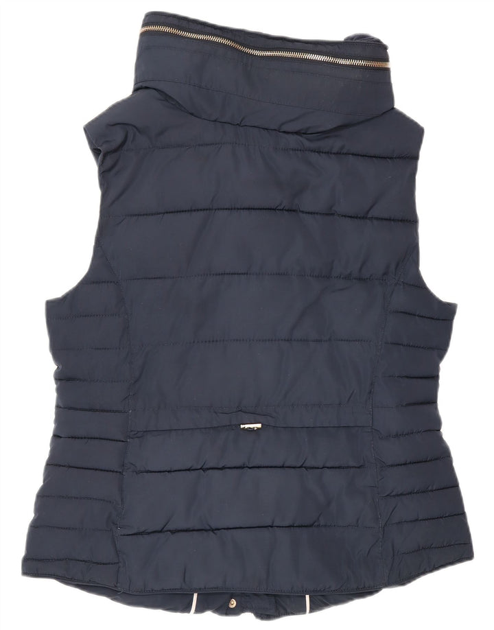 Monsoon Womens Padded Gilet UK 14 Medium Navy Blue Polyester