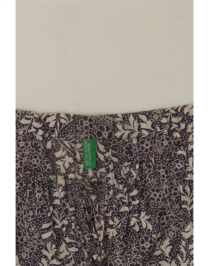 Benetton Γυναικεία Μπλούζα Τοπ UK 14 Medium Blue Floral