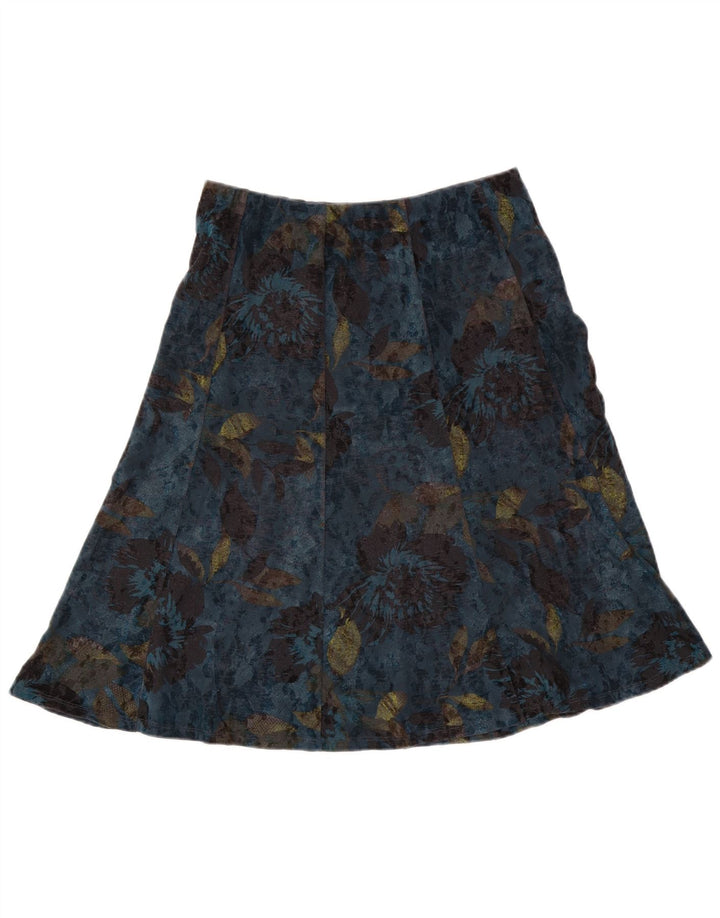 Marks & Spencer Γυναικεία φούστα A-Line UK 12 Medium W30 Blue Floral Polyester