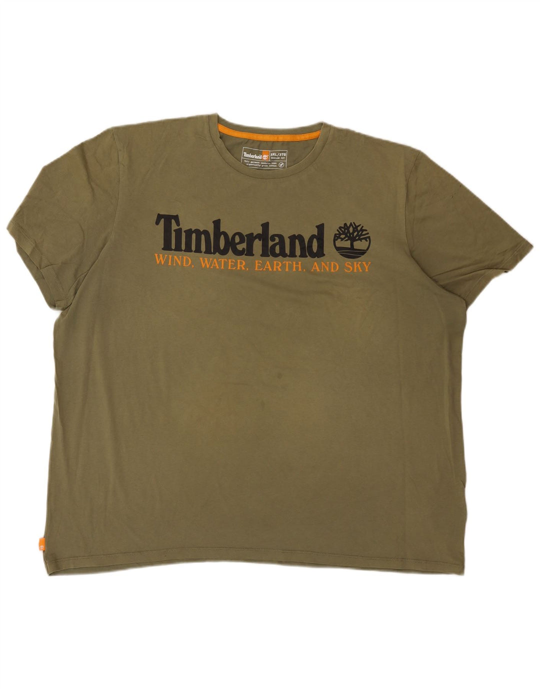 TIMBERLAND Ανδρικό T-Shirt με κανονική εφαρμογή γραφικό τοπ 3XL από βαμβακερό χακί