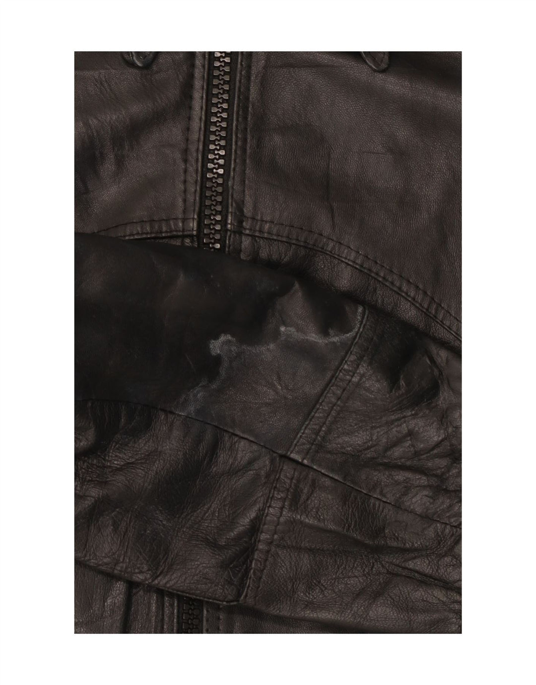 Vintage Γυναικείο Bomber Δερμάτινο Μπουφάν IT 50 XL Μαύρο Δερμάτινο