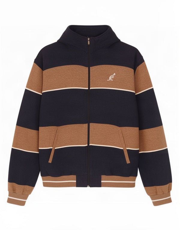 AUSTRALIAN L'ALPINA Ανδρικό πουλόβερ ζακέτα IT 56 2XL Navy Blue ριγέ