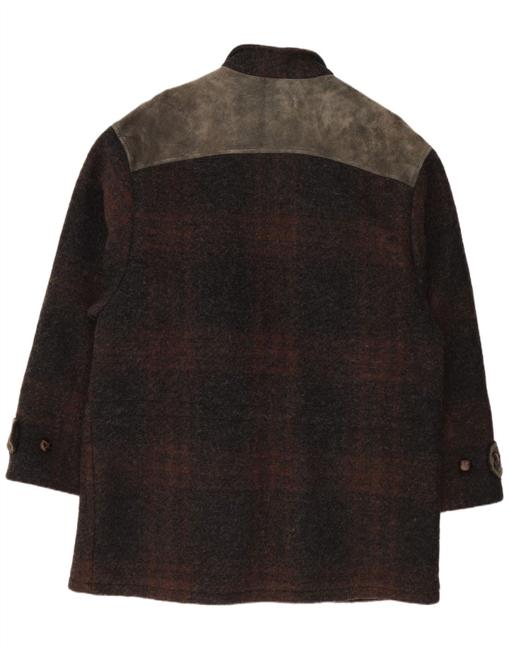 Ανδρικό πανωφόρι Julius Lang UK 40 Large Brown Check Wool