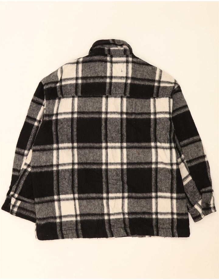 Zara Γυναικείο Utility Jacket UK 10 Small Black Check Acrylic
