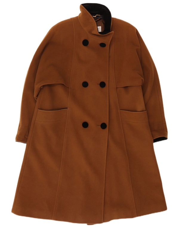 CLASSIC Γυναικείο παλτό με διπλό στήθος UK 18 XL καφέ βαμβακερό