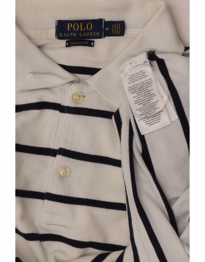 Ανδρικό πουκάμισο Polo Ralph Lauren, μεσαίο λευκό βαμβακερό ριγέ