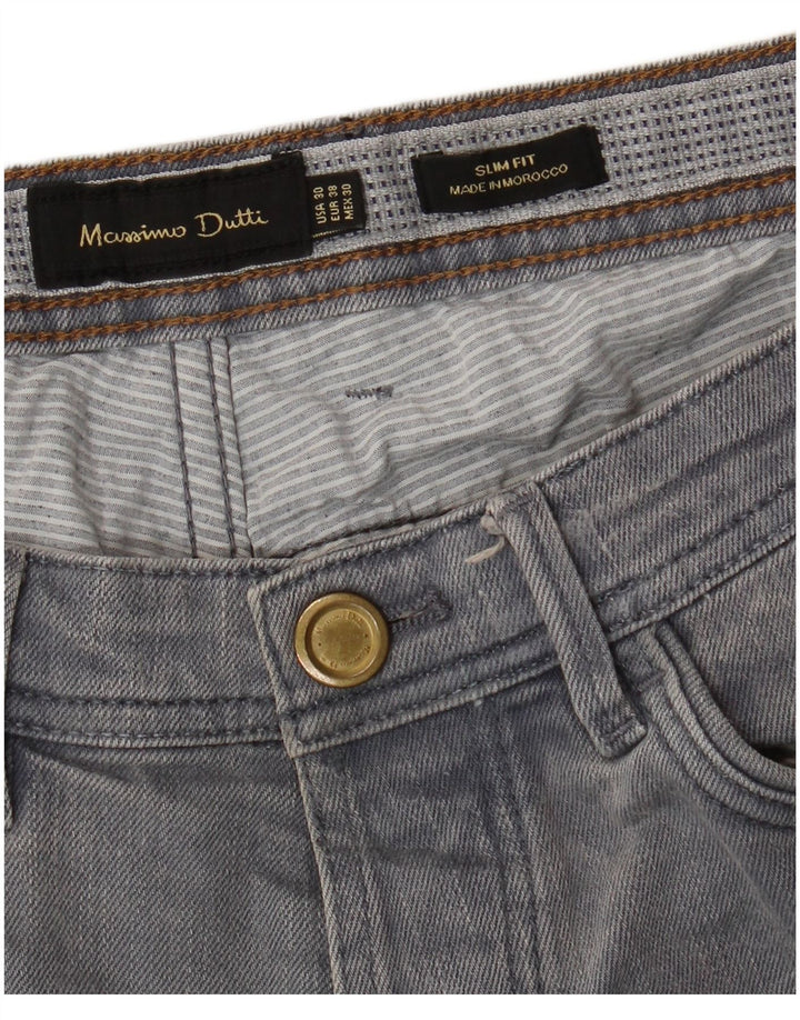 MASSIMO DUTTI Ανδρικό Slim Jeans EU 38 Small W30 L31 Grey