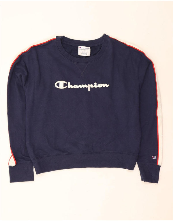 Champion γυναικεία φούτερ Crop Jumper UK 14 Large Navy Blue Colourblock