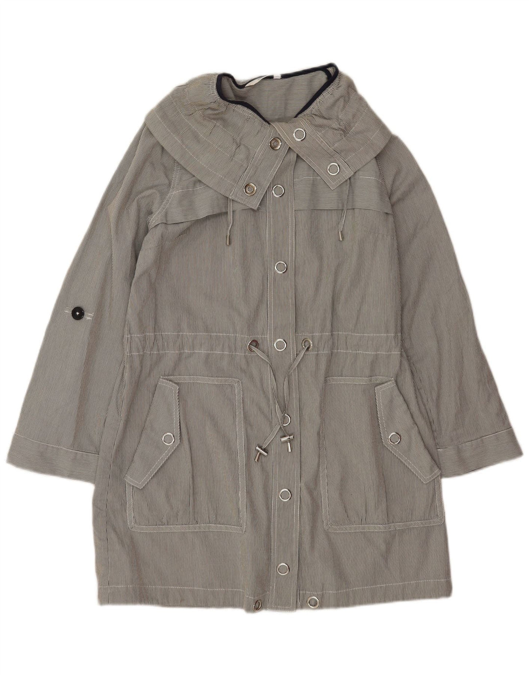 Marks & Spencer Γυναικεία καμπαρντίνα υπερμεγέθη UK 10 Small Grey Pinstripe