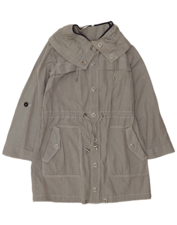 Marks & Spencer Γυναικεία καμπαρντίνα υπερμεγέθη UK 10 Small Grey Pinstripe