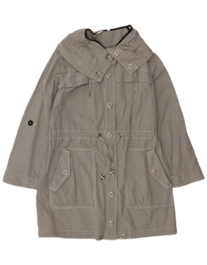 Marks & Spencer Γυναικεία καμπαρντίνα υπερμεγέθη UK 10 Small Grey Pinstripe