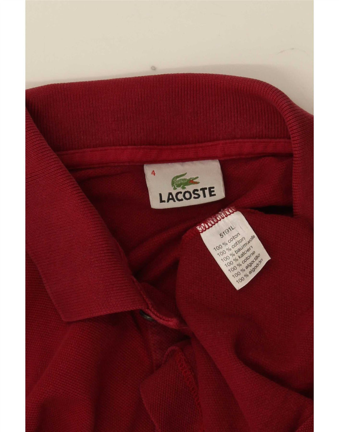 Ανδρικό πουκάμισο πόλο Lacoste Νούμερο 4 Μεσαίο κόκκινο βαμβακερό