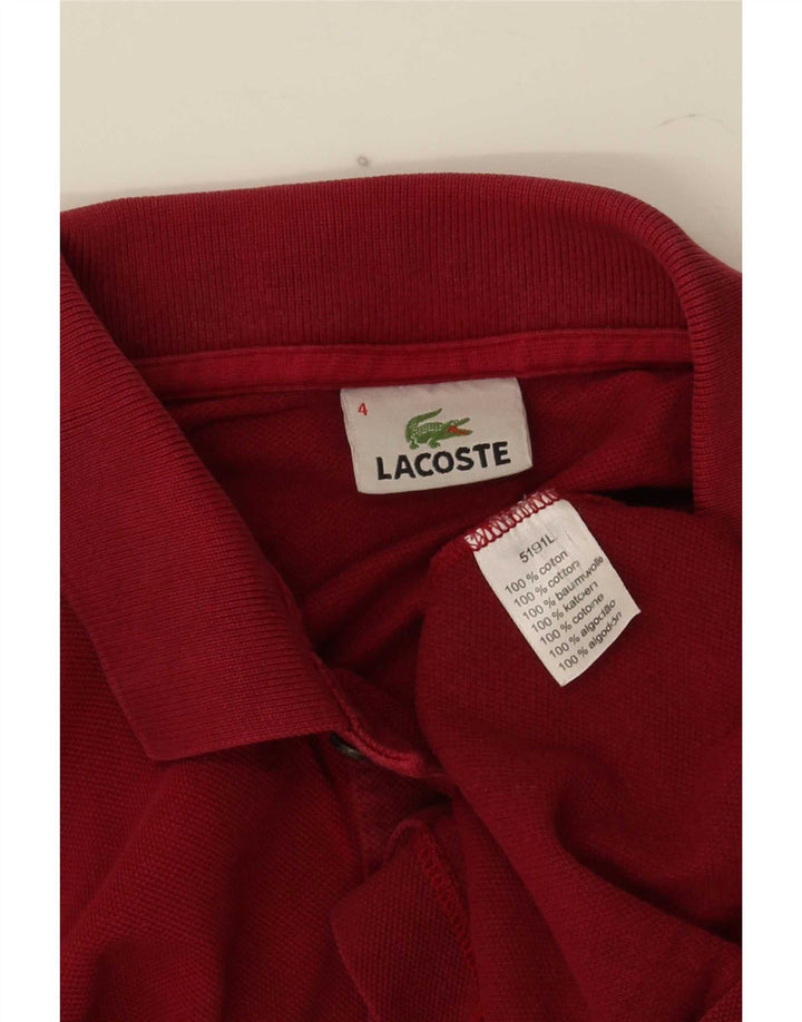 Ανδρικό πουκάμισο πόλο Lacoste Νούμερο 4 Μεσαίο κόκκινο βαμβακερό