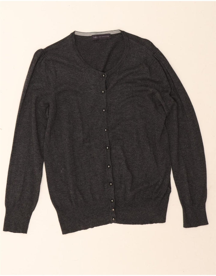 Marks & Spencer Γυναικεία ζακέτα πουλόβερ UK 14 μεσαίου γκρι βισκόζη