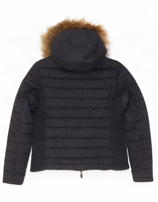 Superdry γυναικείο μπουφάν με κουκούλα UK 18 XL Navy Blue Flecked Nylon