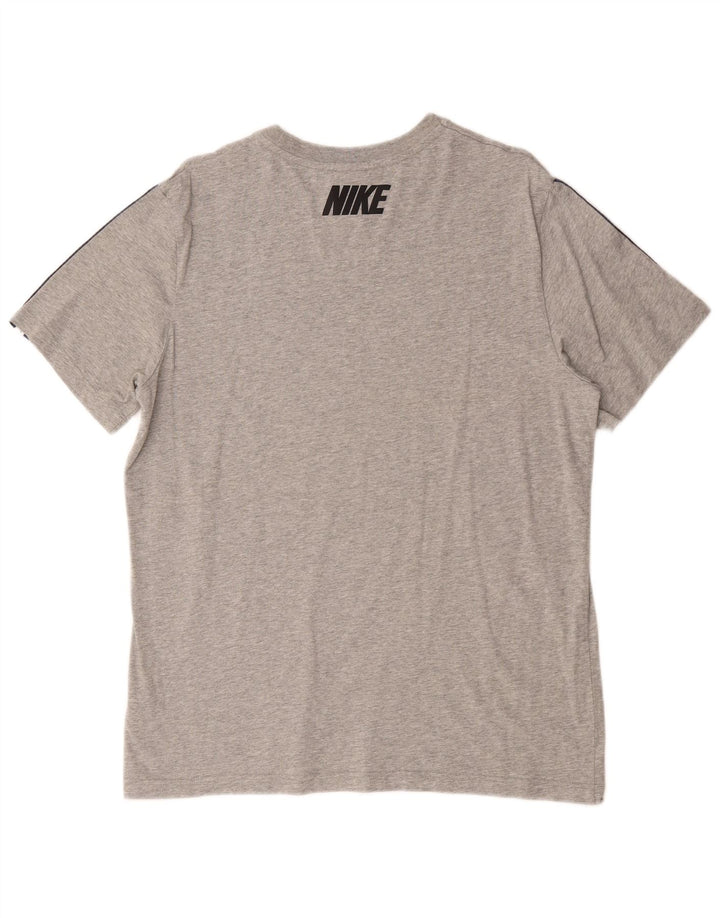 Ανδρικό γραφικό μπλουζάκι Nike, μεγάλο γκρι βαμβακερό