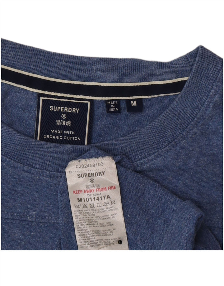Ανδρικό T-Shirt Superdry Top Βαμβακερό μεσαίο μπλε φλοκωμένο