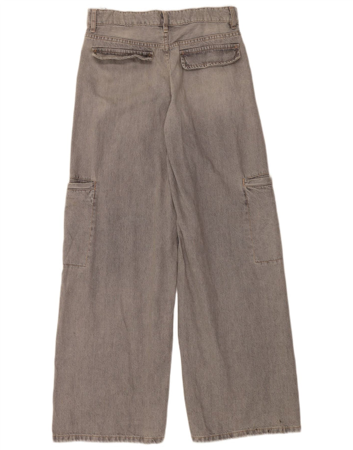 Γυναικείο τζιν ZARA Cargo Wide Leg EU 40 Medium W30 L34 Γκρι βαμβακερό