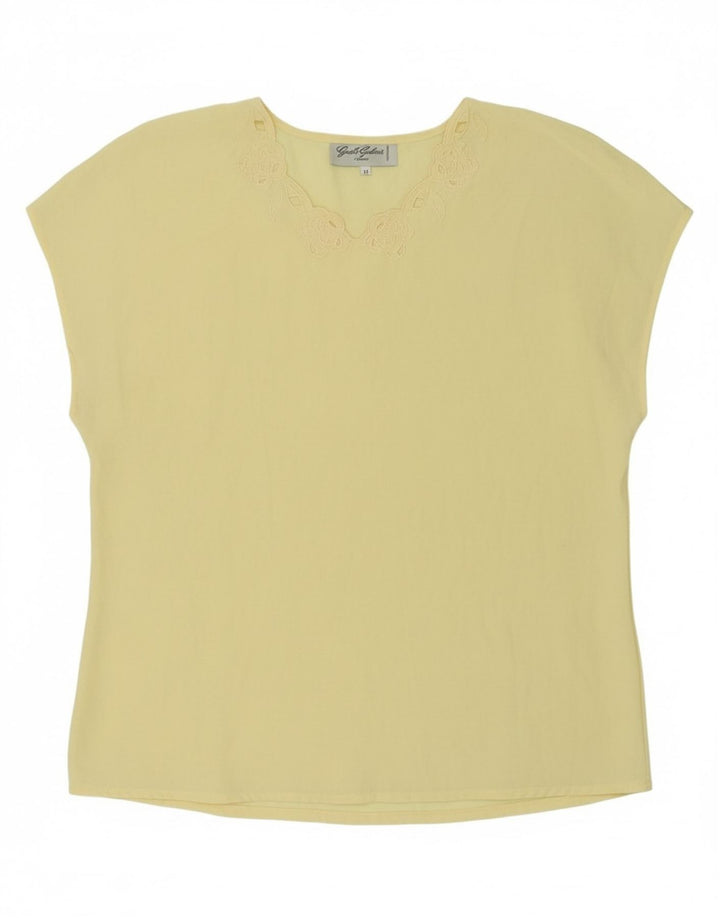 GIULIA GALANTI Womens Blouse Top UK 14 Medium Yellow Polyester