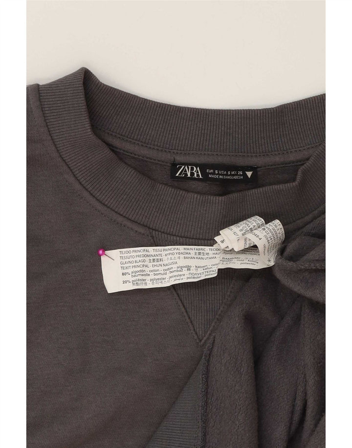 Zara Γυναικείο Φούτερ μεγάλου μεγέθους Jumper UK 10 Small Grey Cotton
