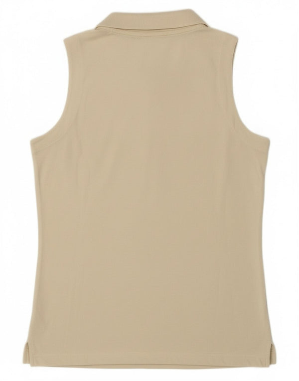 Asics Γυναικείο αμάνικο μπλουζάκι πόλο UK 10 Small Off White βαμβακερό