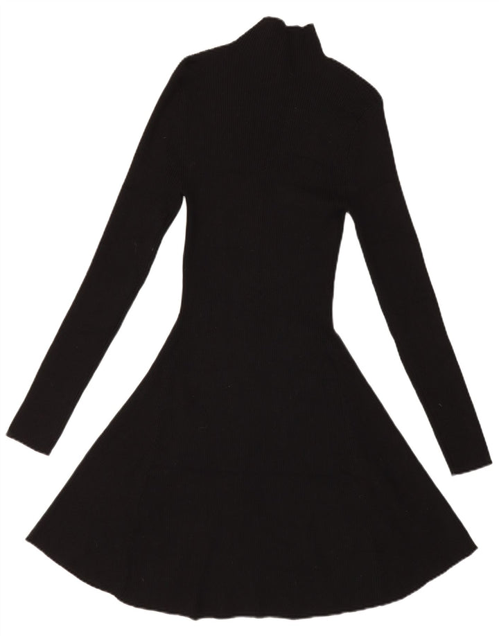 Zara Γυναικείο Jumper Φόρεμα UK 14 Medium Black Viscose