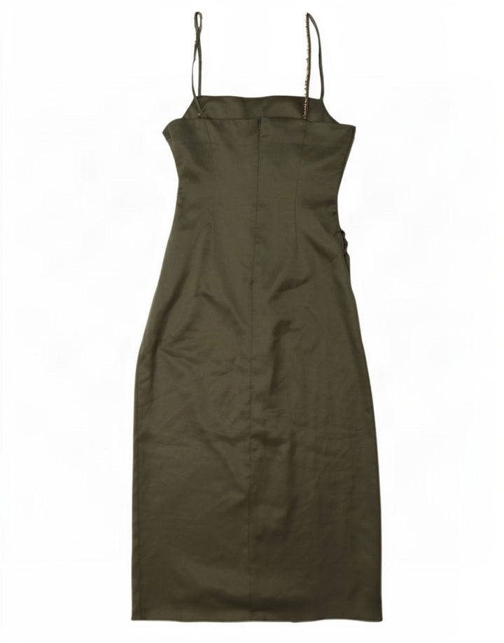 Zara Γυναικείο Αμάνικο Maxi Φόρεμα UK 10 Small Green Polyester