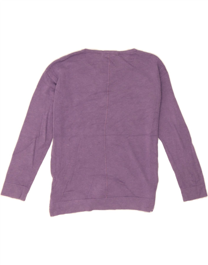 WHITE STUFF Womens Oversized Crew Neck Jumper Sweater UK 8 Small Purple Vintage White Stuff and Second-Hand White Stuff from Messina Hembry 