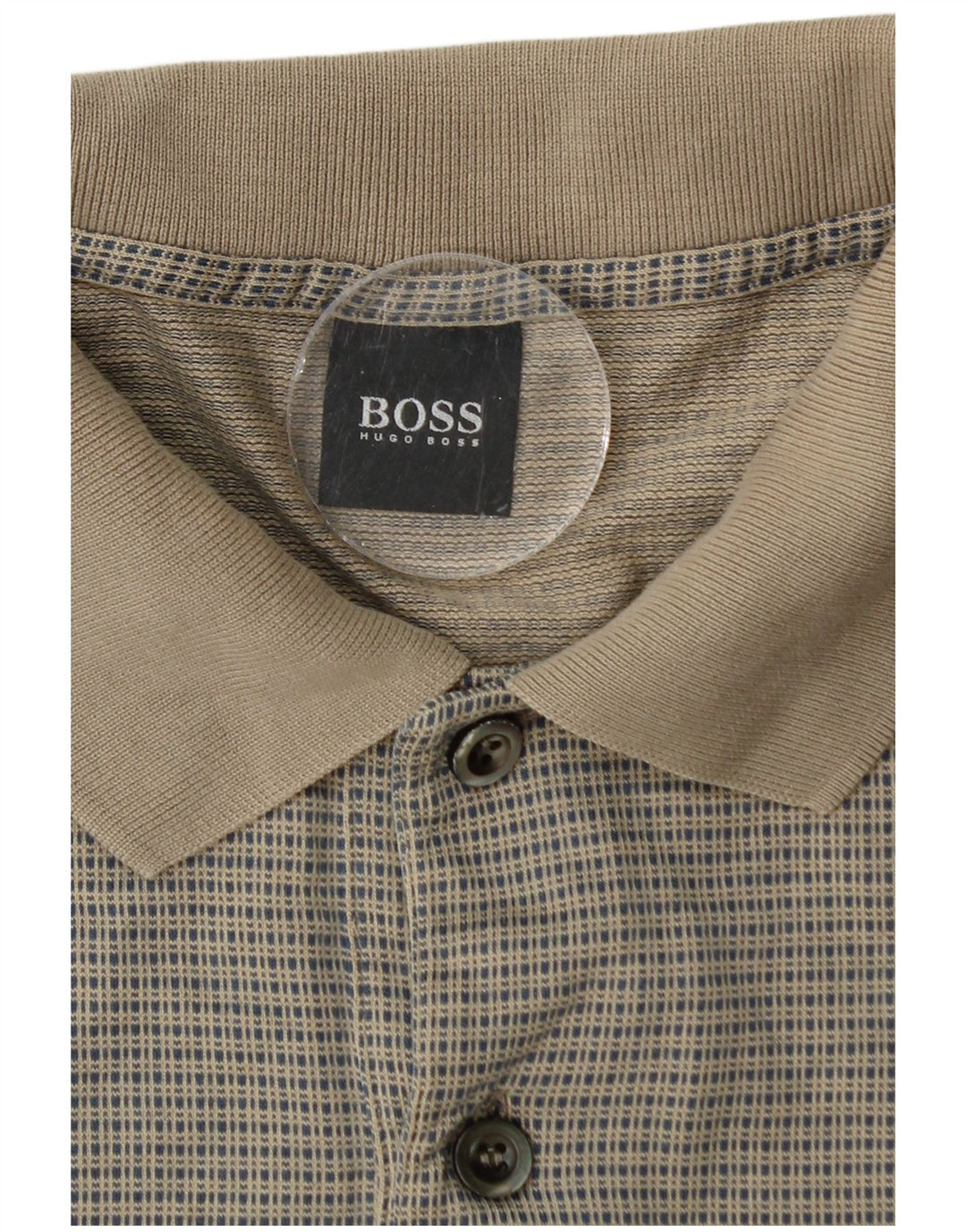 Ανδρικό πουκάμισο πόλο HUGO BOSS 2XL Μπεζ γεωμετρικό βαμβακερό