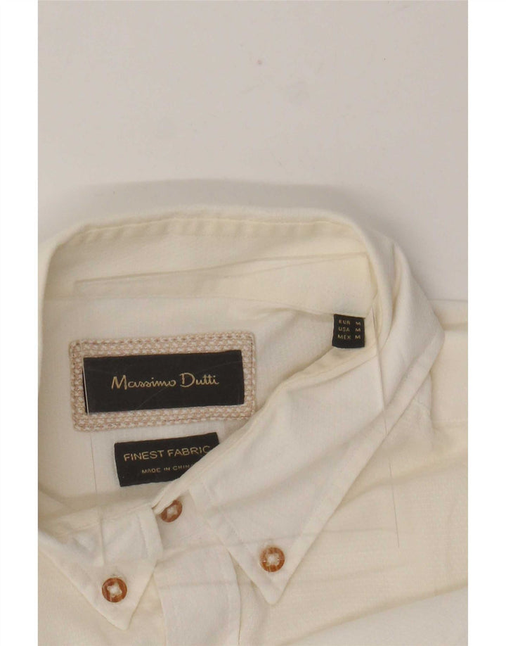 Ανδρικό πουκάμισο Massimo Dutti, μεσαίο σε λευκό