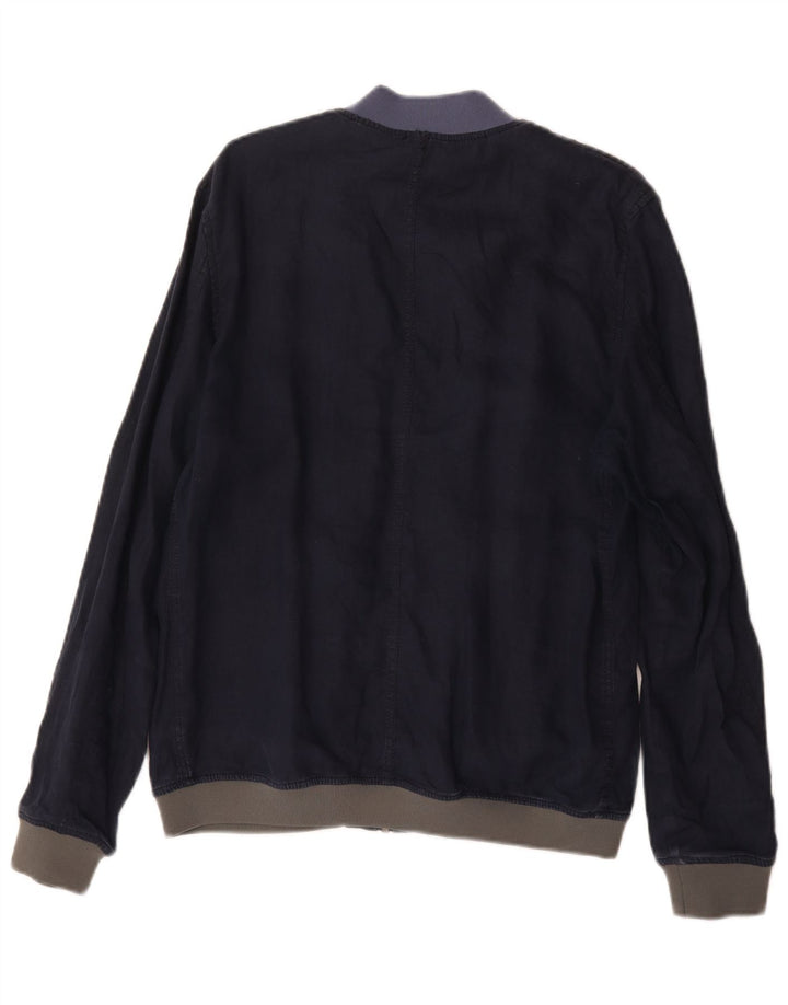 Zara Ανδρικό Bomber Jacket UK 40 Large Navy Blue