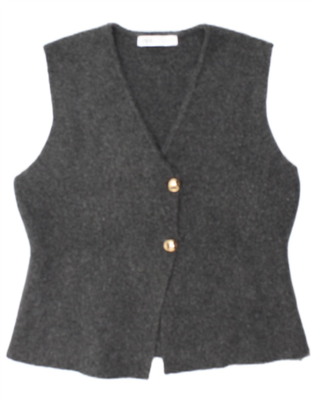 Zara Γυναικείο Γιλέκο UK 14 Large Grey Polyester