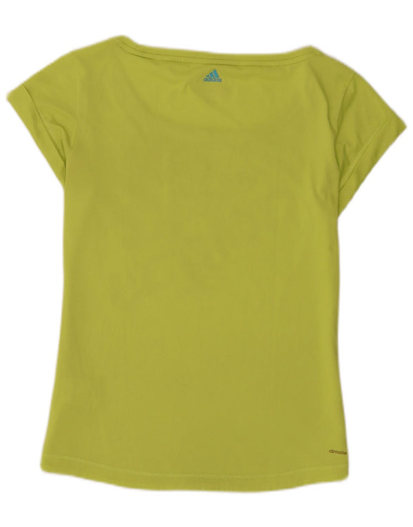 Γυναικείο γραφικό μπλουζάκι Adidas Regular Fit Top UK 8/10 Small Green Polyester