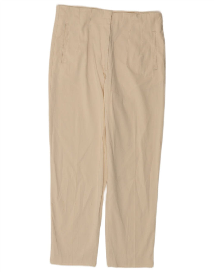Massimo Dutti Γυναικείο Cropped Παντελόνι EU 42 Large W30 L25 White