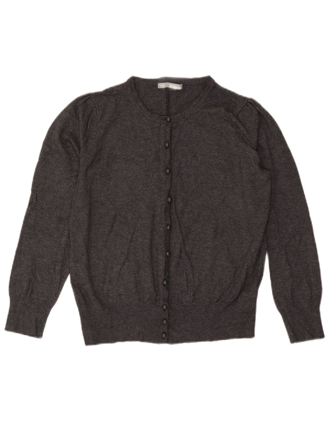 Marks & Spencer Γυναικείο πουλόβερ Crop Cardigan UK 14 Medium Grey Viscose