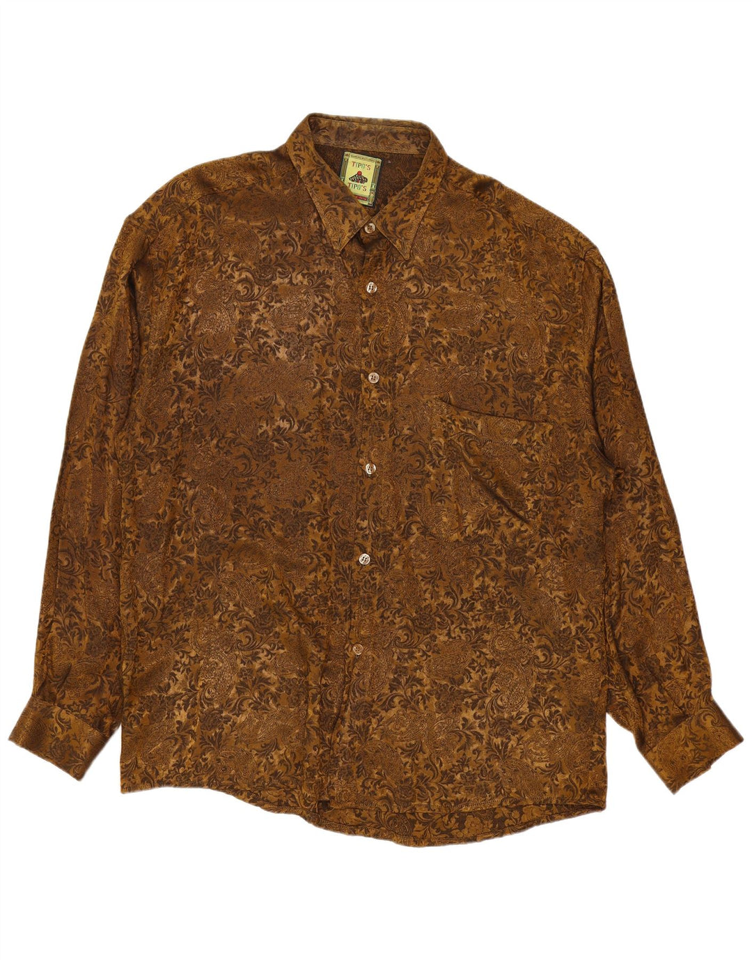 Ανδρικό πουκάμισο Tipo' S XL Καφέ Paisley Viscose