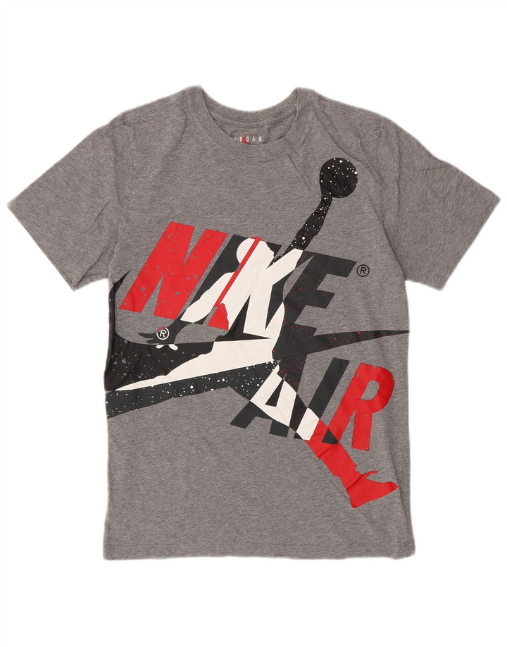 Jordan Ανδρικό γραφικό T-Shirt Top Μικρό γκρι βαμβακερό