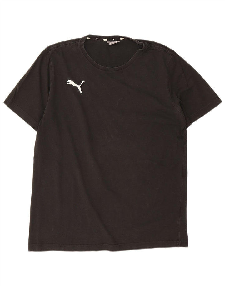 Ανδρικό T-Shirt Puma Τοπ μεσαίο μαύρο βαμβακερό