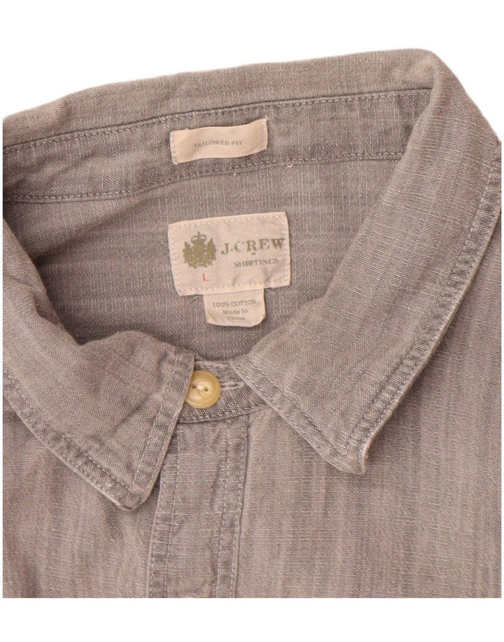 Ανδρικό πουκάμισο J. Crew Tailored Fit μεγάλο γκρι βαμβακερό