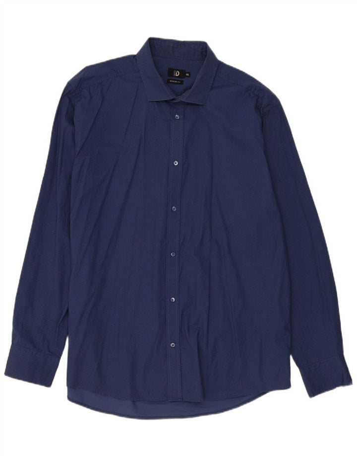Ανδρικό πουκάμισο Dack's Regular Fit 2XL Navy Blue Geometric Cotton