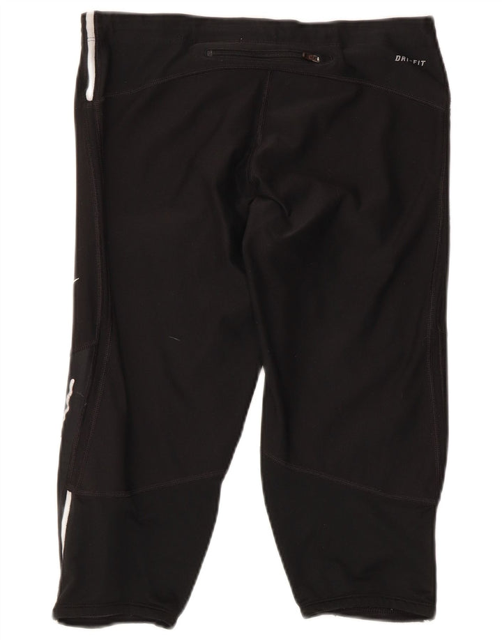 Γυναικεία κολάν Nike Dri Fit Capri UK 12 μεσαίου μαύρου χρώματος πολυεστέρας