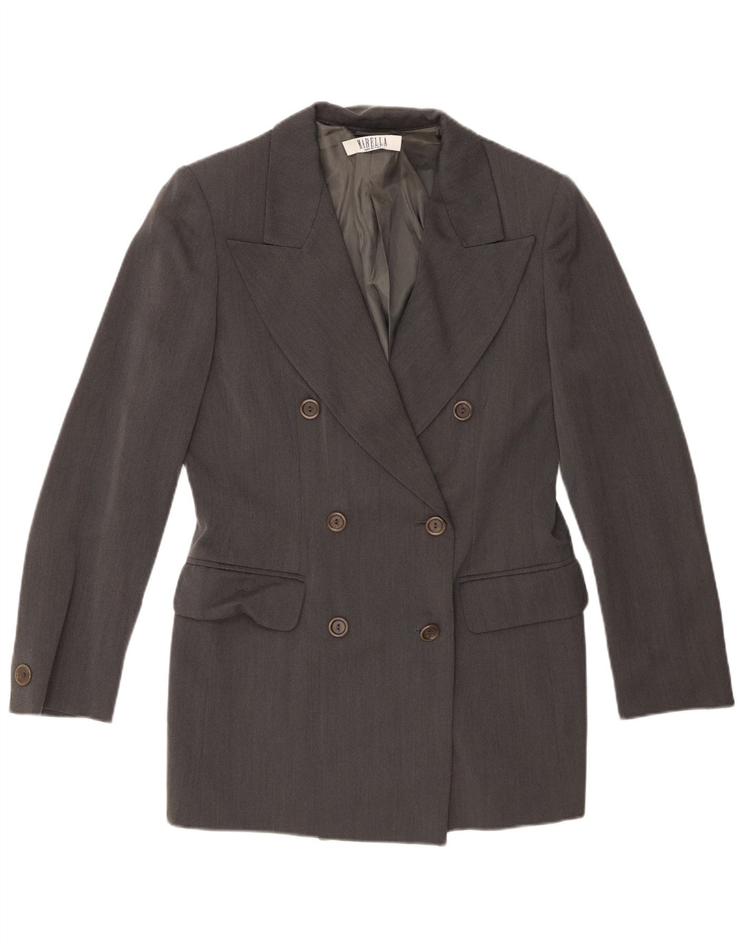 Marella Γυναικείο σακάκι με διπλό στήθος UK 14 Medium Grey Cupro