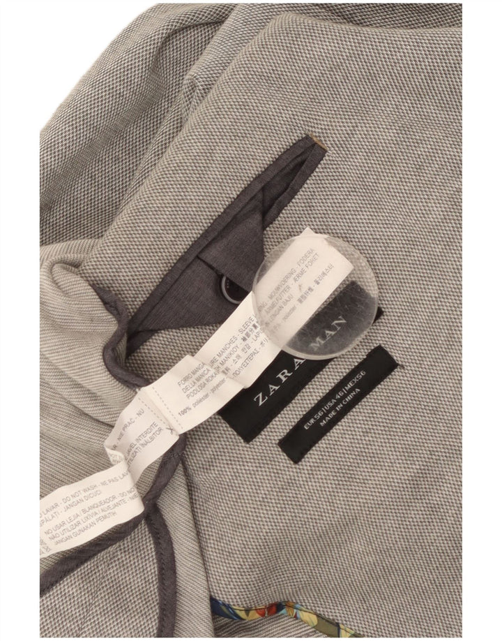 Zara Ανδρικό μπουφάν σακάκι με 2 κουμπιά EU 56 XL Γκρι Πολυεστέρας