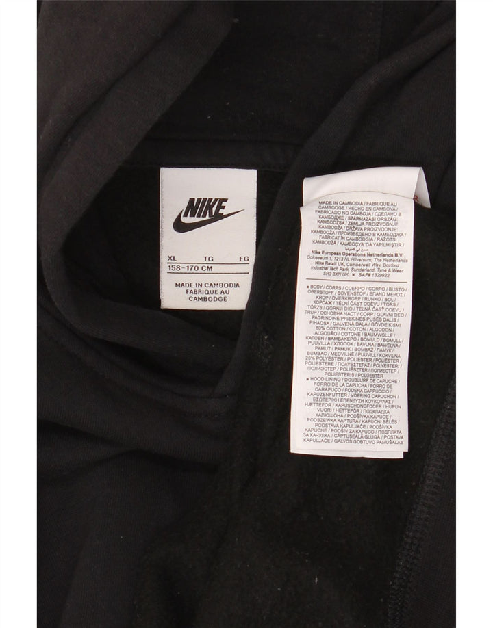 NIKE Boys Hoodie Jumper 13-14 Years XL Μαύρο βαμβακερό