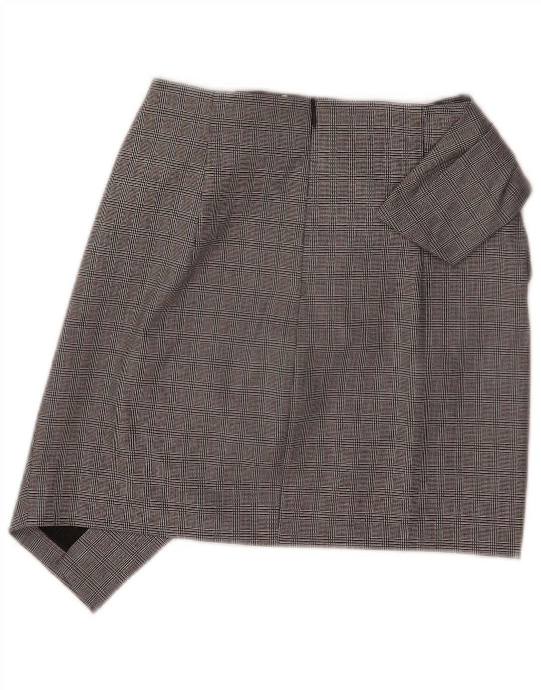 Zara Γυναικεία Μίνι Ασύμμετρη Φούστα XS W26 Grey Check Polyamide