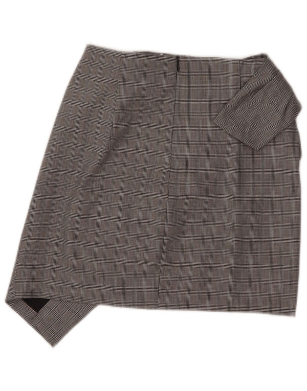 Zara Γυναικεία Μίνι Ασύμμετρη Φούστα XS W26 Grey Check Polyamide