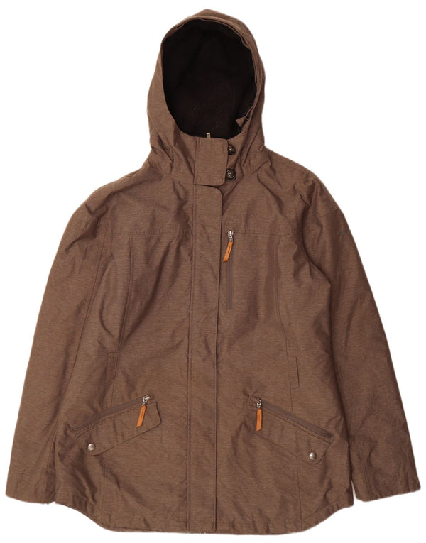 Columbia γυναικείο μπουφάν παρκά με κουκούλα UK 18 XL νάιλον γκρι ρίγες
