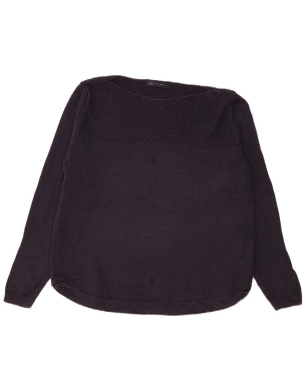 Marks & Spencer Γυναικείο πουλόβερ με λαιμό σκάφος UK 18 XL Navy Blue Cotton